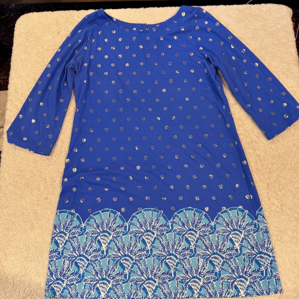 Lilly Pulitzer Bay Blue Grotto A-line Dress with Raglan Sleeves